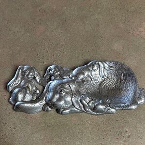 Vintage Discontinued Arthur Court Aluminum/Hollowware Bunnies Spoon Rest